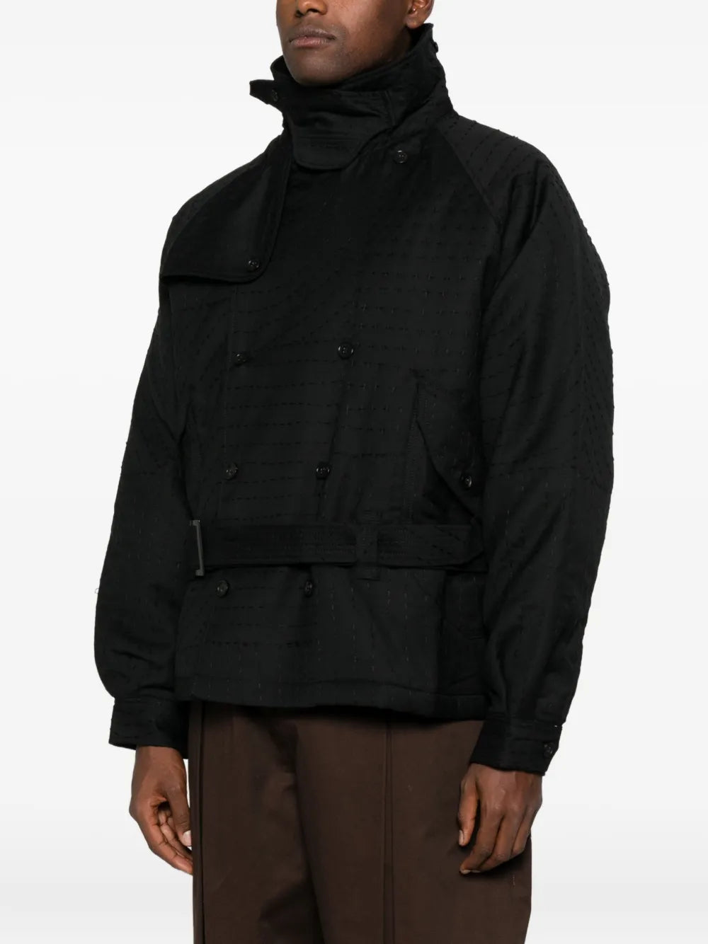 belted double-breasted coat