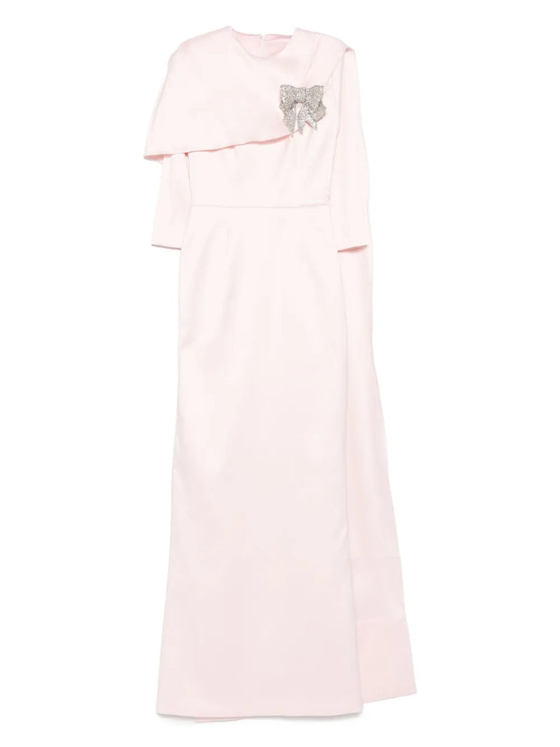 bow-embellished cape dress