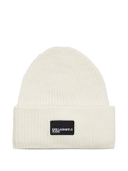 logo-patch ribbed beanie