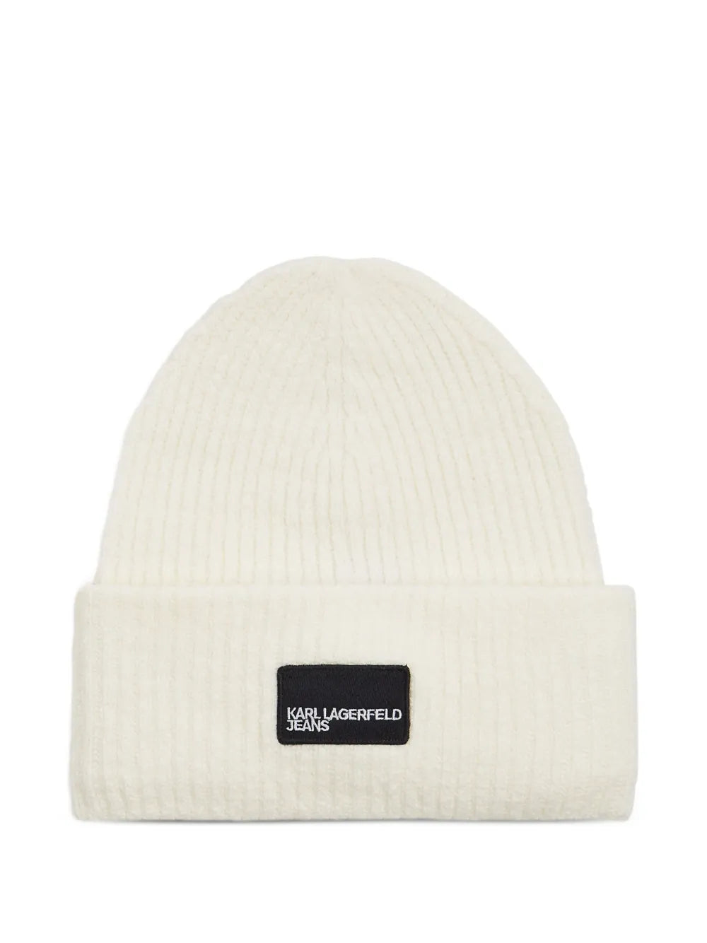 logo-patch ribbed beanie