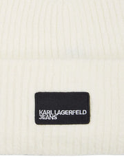 logo-patch ribbed beanie