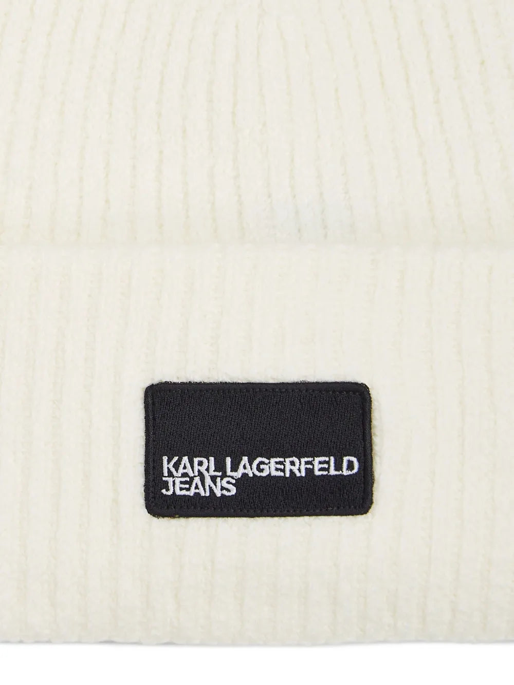 logo-patch ribbed beanie