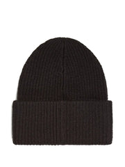 logo-patch ribbed beanie