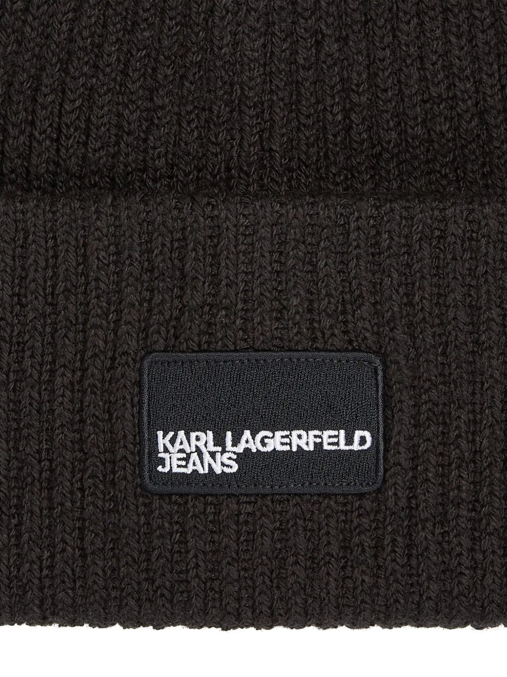 logo-patch ribbed beanie