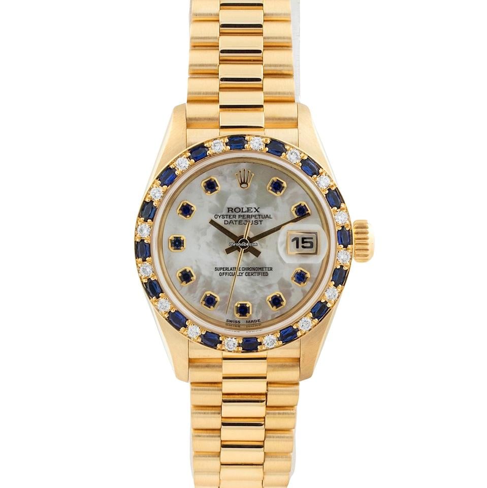 Rolex Lady-President 26mm Sapphire & Diamond Bezel MOP Dial MINT Box&Papers