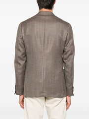 herringbone patch-pocket jacket