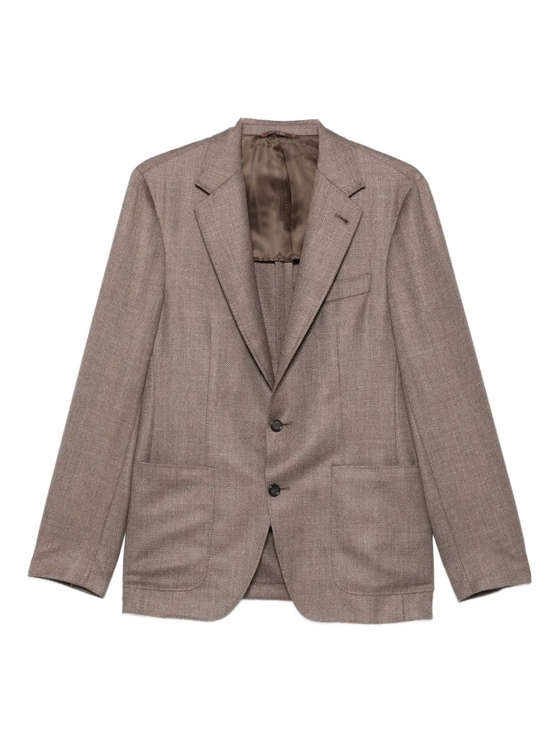 herringbone patch-pocket jacket
