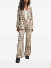 checked double-breasted blazer