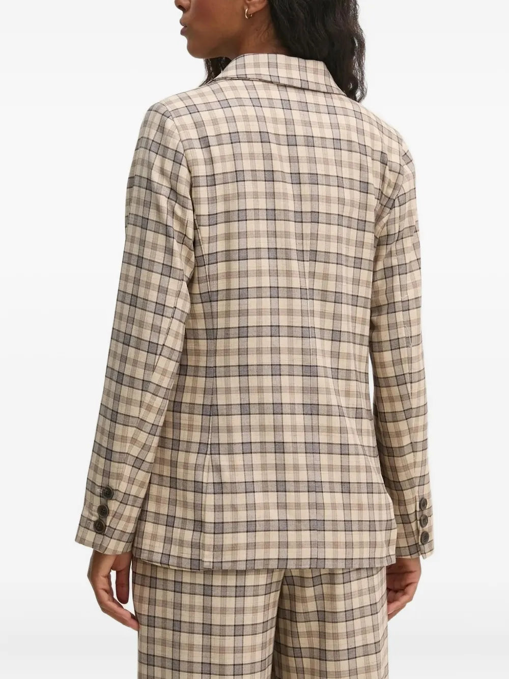 checked double-breasted blazer