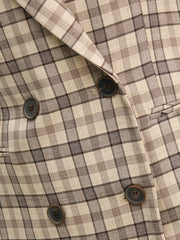 checked double-breasted blazer