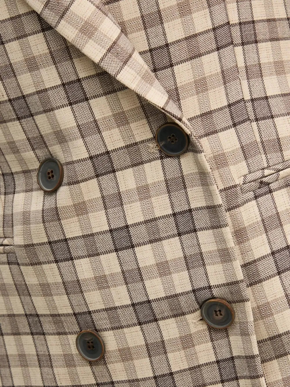 checked double-breasted blazer