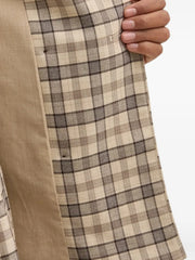 checked double-breasted blazer