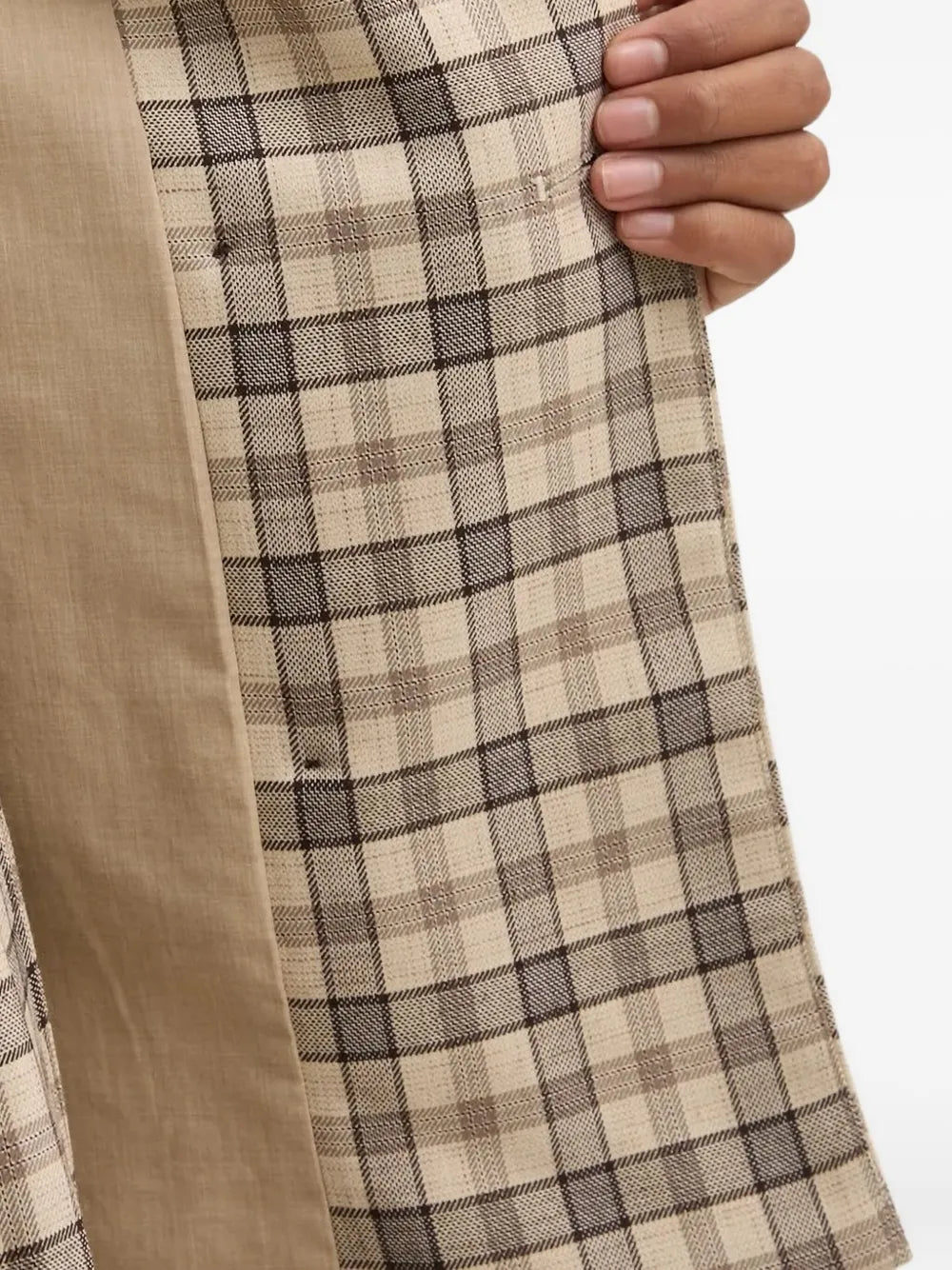 checked double-breasted blazer