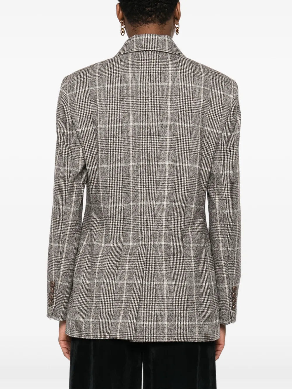 checked double-breasted blazer