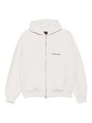 logo-embroidered zip-up Hoodie