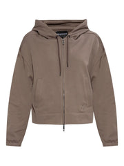 logo-embroidered zip-up Hoodie