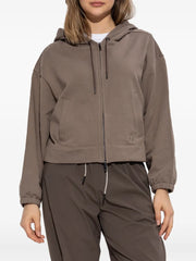 logo-embroidered zip-up Hoodie