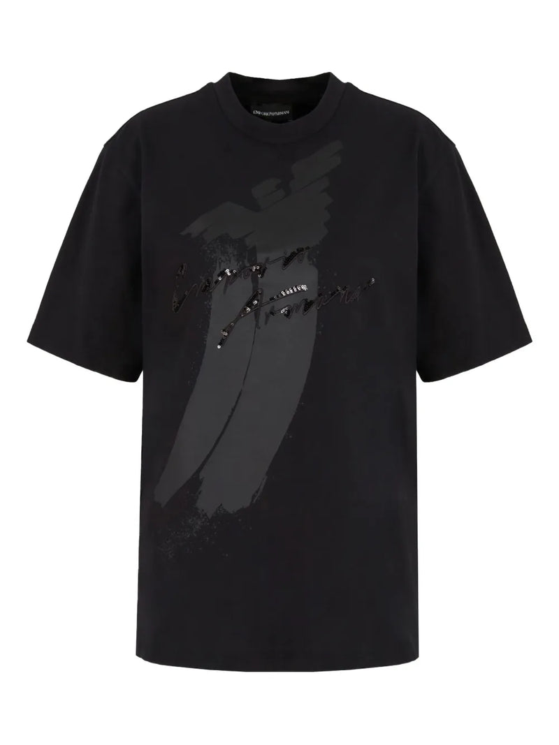 eagle-logo sequin-embellished T-Shirt
