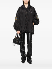 hooded logo-embroidered jacket