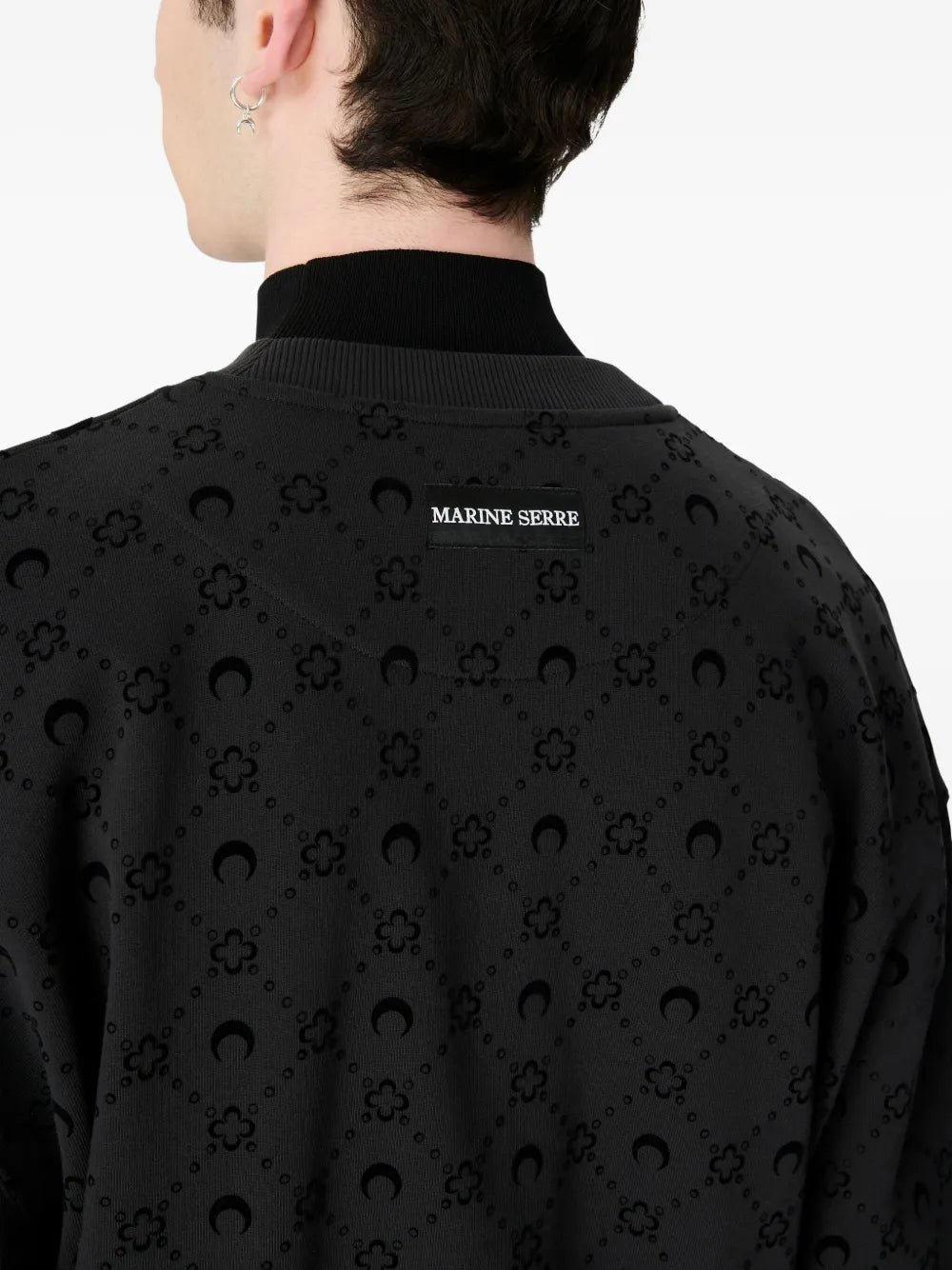 moonogram flocked fleece sweatshirt