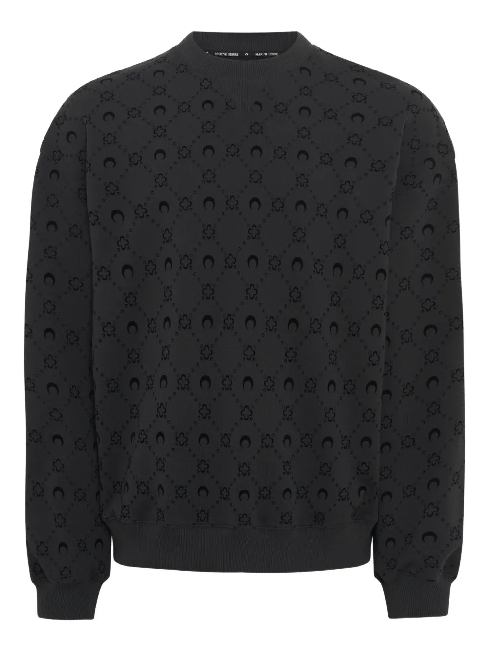 moonogram flocked fleece sweatshirt