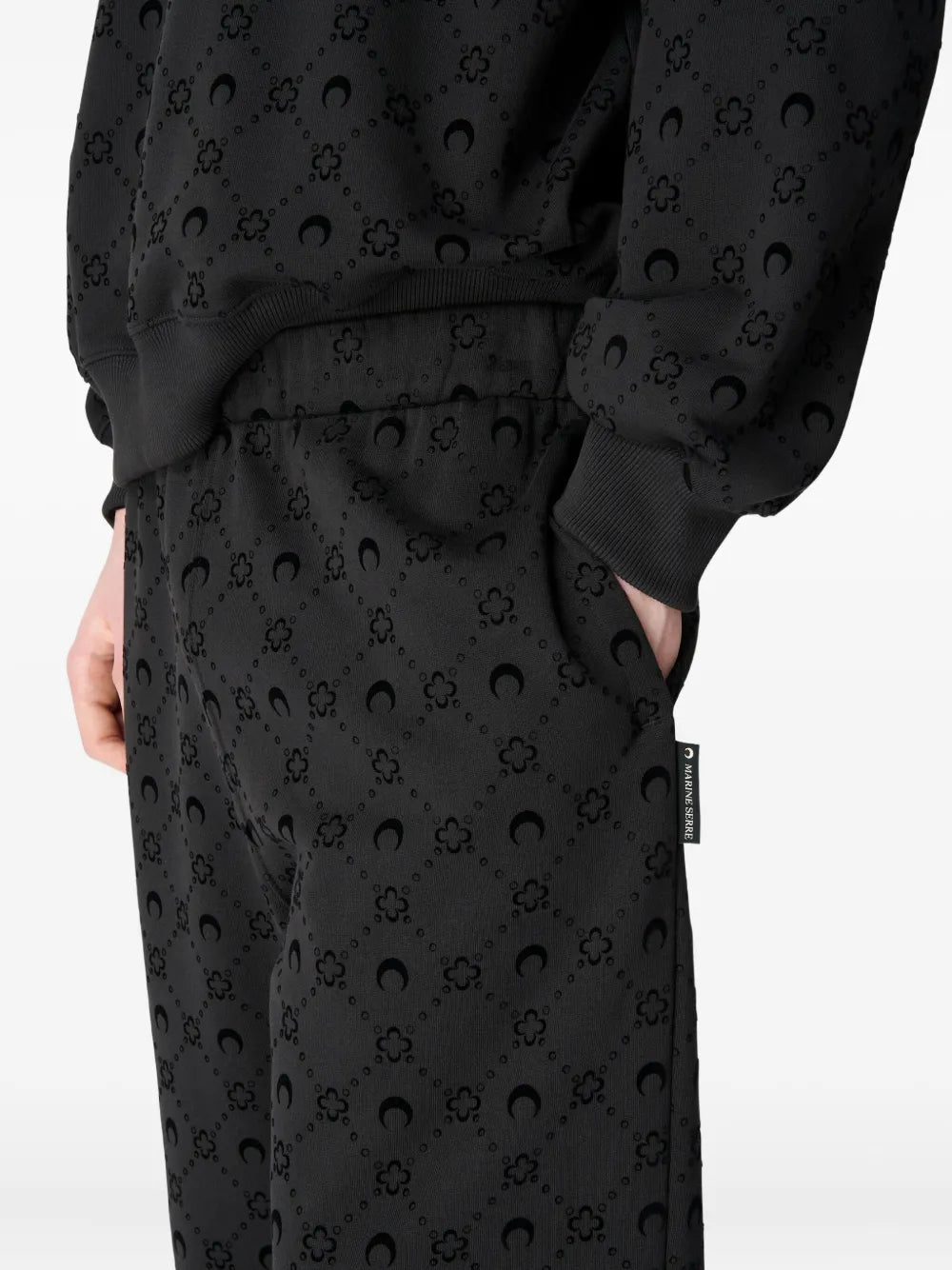 moonogram flocked fleece sweatshirt