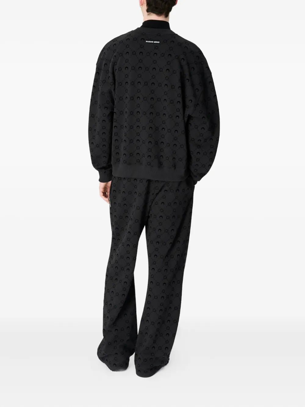 moonogram flocked fleece sweatshirt