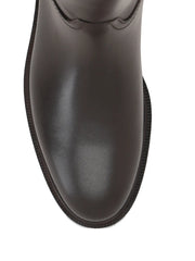 side-zip calf leather boots