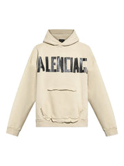 logo-print frayed-hem Hoodie