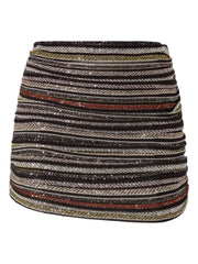 striped mini skirt