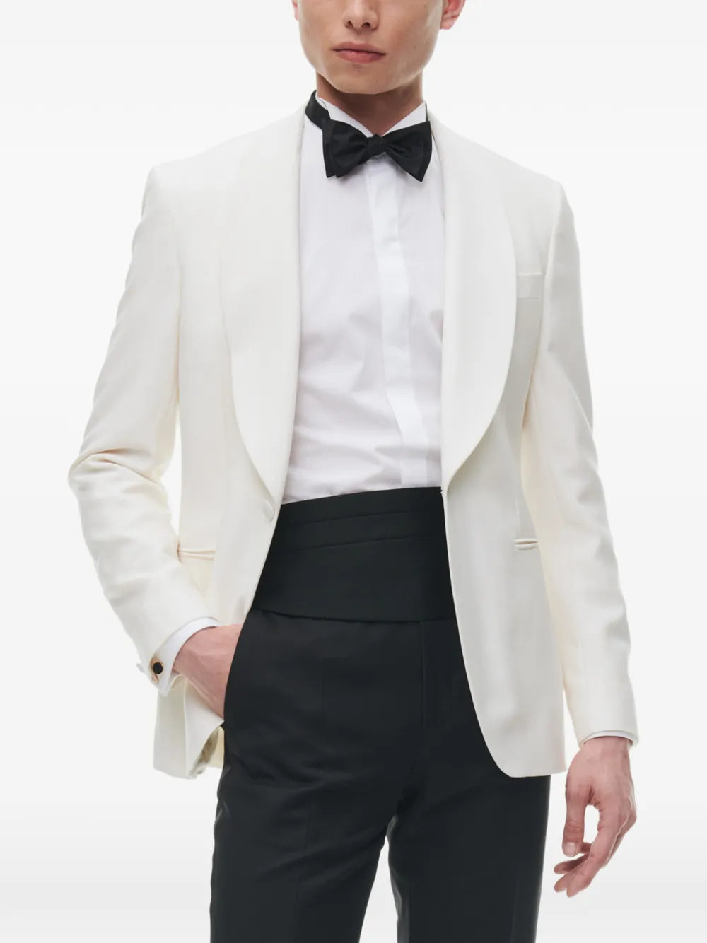 shawl-collar single-breasted suit jacket