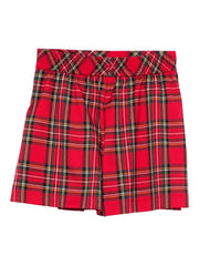 pleated plaid shorts