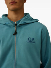 logo-embroidered zip-up Hoodie