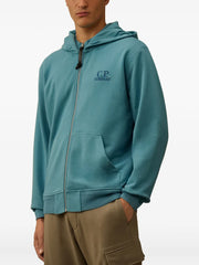 logo-embroidered zip-up Hoodie