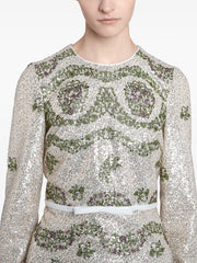 sequin-embroidered long dress