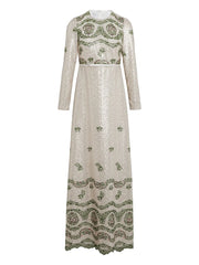 sequin-embroidered long dress