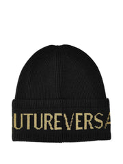 logo-detail ribbed-knit beanie