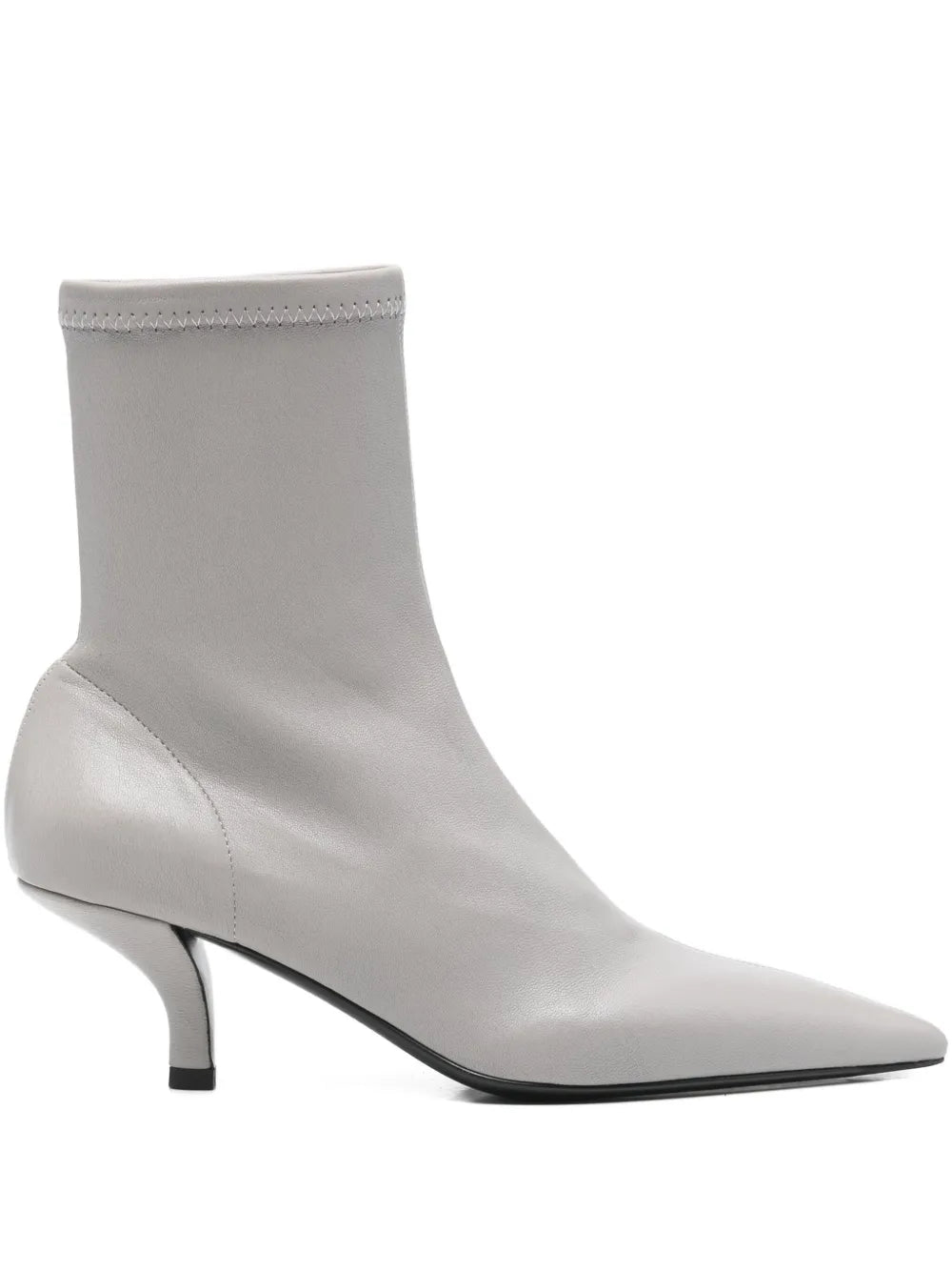 pointed-toe leather boots