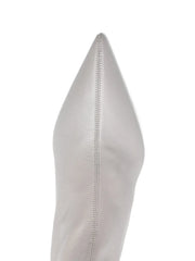 pointed-toe leather boots