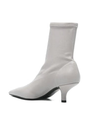 pointed-toe leather boots