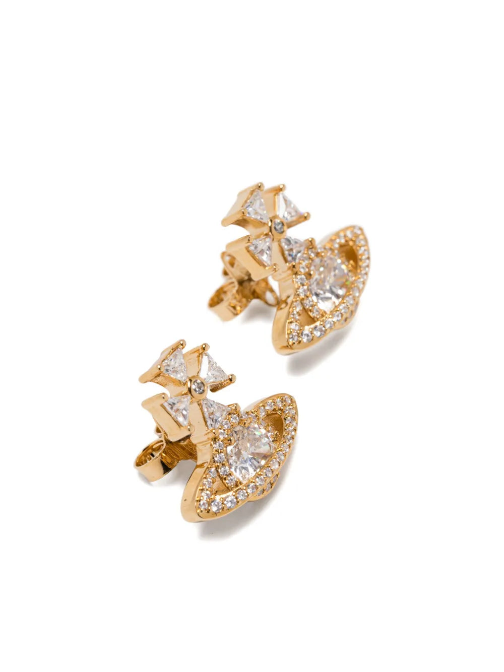 orb cross cubic zirconia earrings