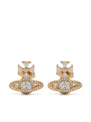 orb cross cubic zirconia earrings