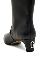 pointed-toe leather boots