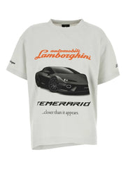 x Automobili Lamborghini-print asymmetrical T-Shirt