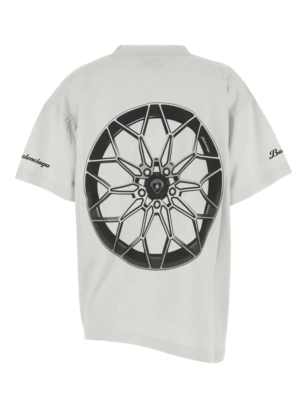 x Automobili Lamborghini-print asymmetrical T-Shirt