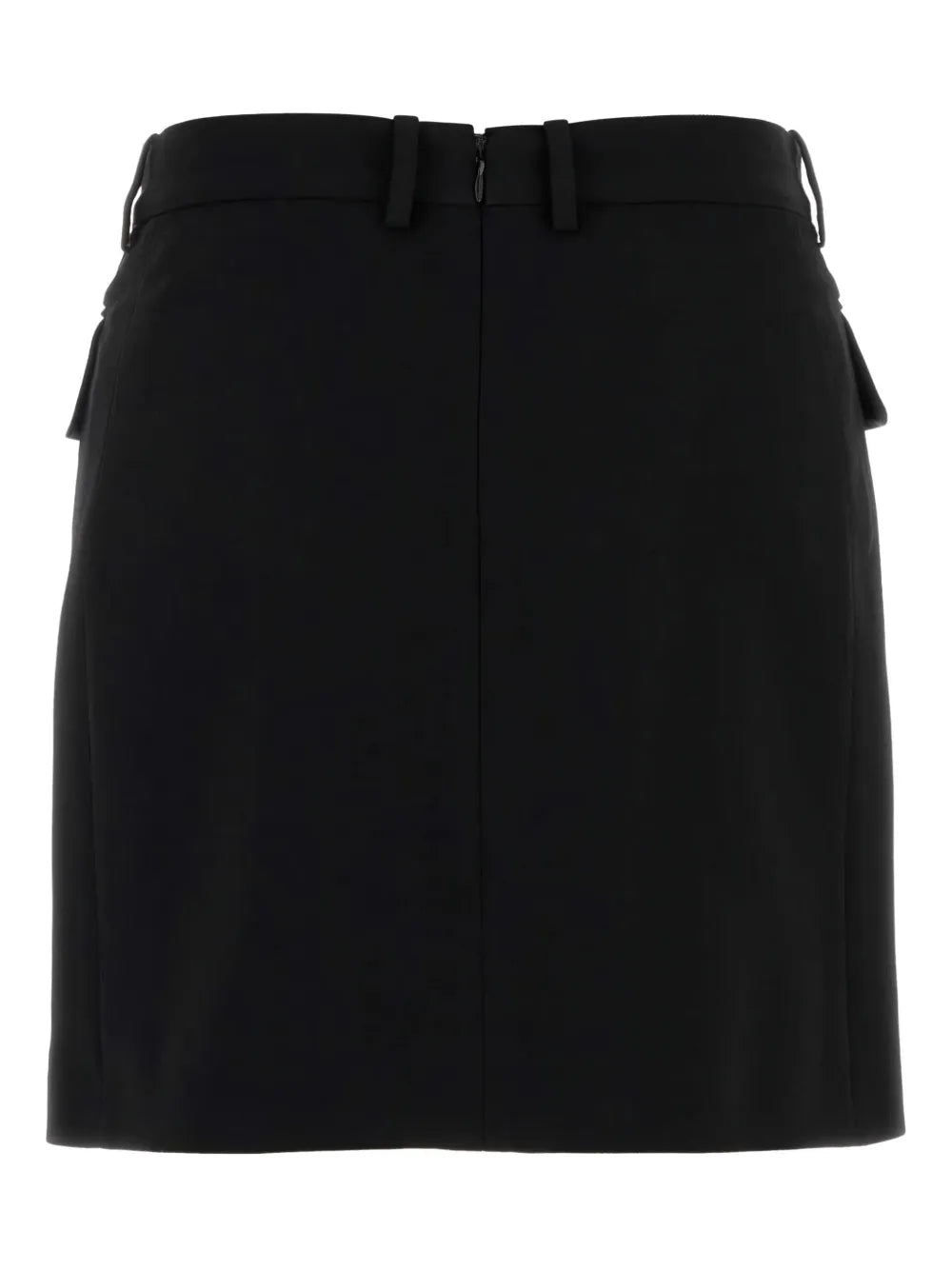 double-breasted twill skirt