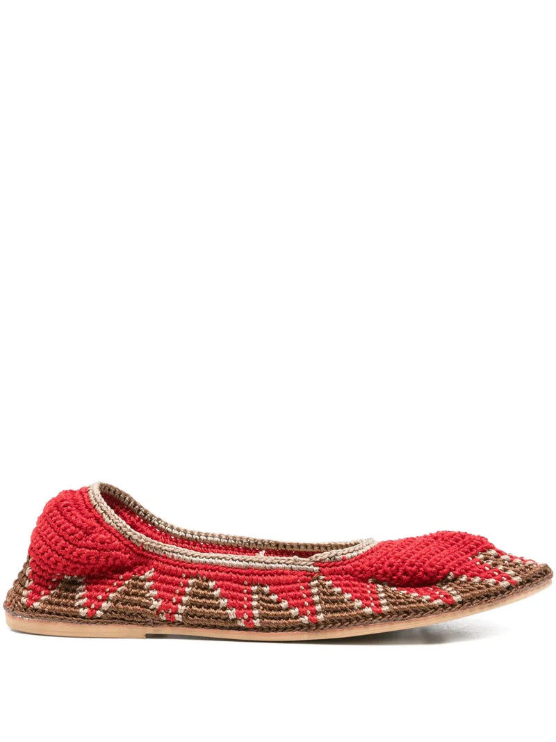 crochet patterned ballet flats