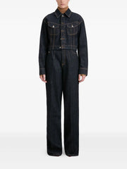 button-fastening denim jacket