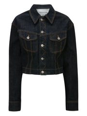 button-fastening denim jacket