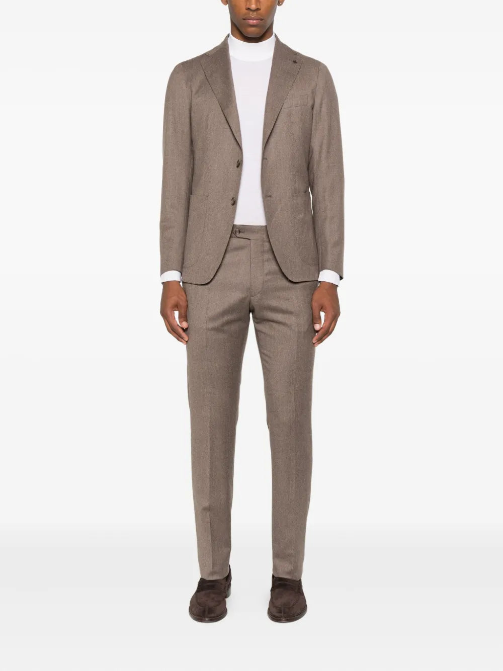 single-breasted tailored-trousers suit